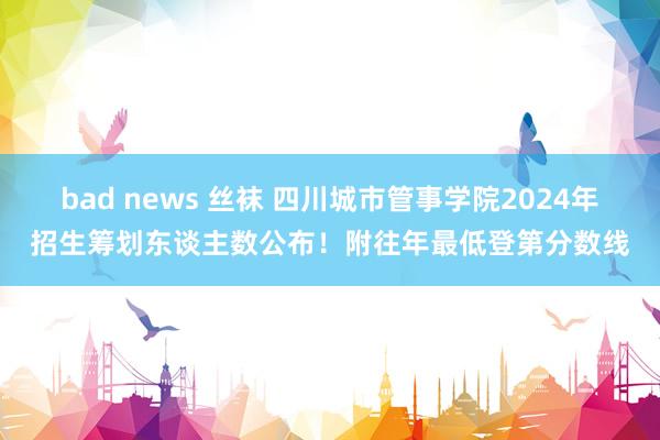 bad news 丝袜 四川城市管事学院2024年招生筹划东谈主数公布！附往年最低登第分数线