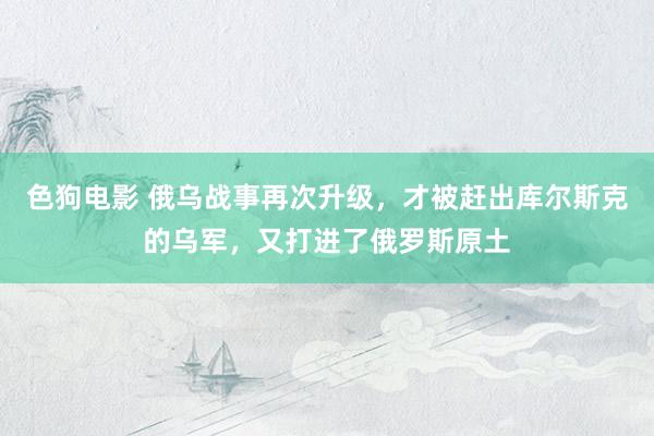 色狗电影 俄乌战事再次升级，才被赶出库尔斯克的乌军，又打进了俄罗斯原土