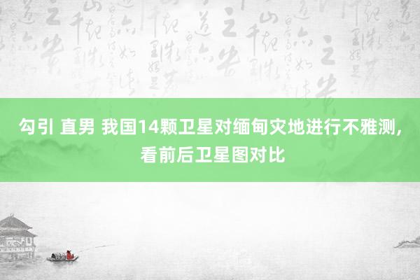 勾引 直男 我国14颗卫星对缅甸灾地进行不雅测, 看前后卫星