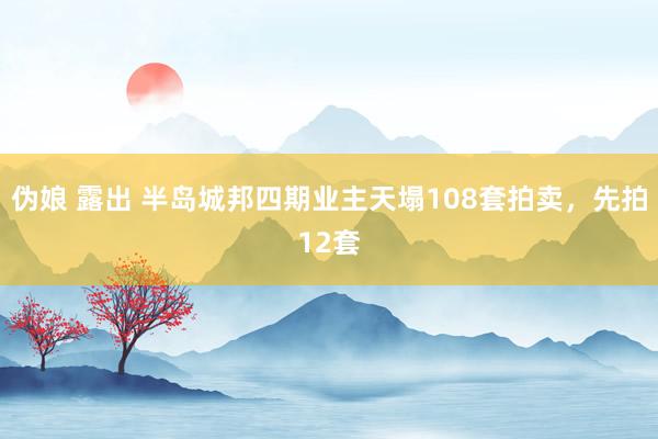 伪娘 露出 半岛城邦四期业主天塌108套拍卖，先拍12套