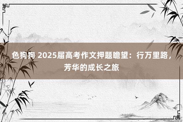 色狗狗 2025届高考作文押题瞻望：行万里路，芳华的成长之旅
