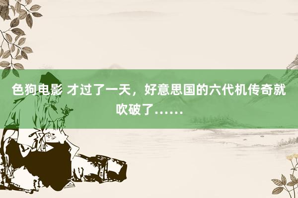 色狗电影 才过了一天，好意思国的六代机传奇就吹破了……